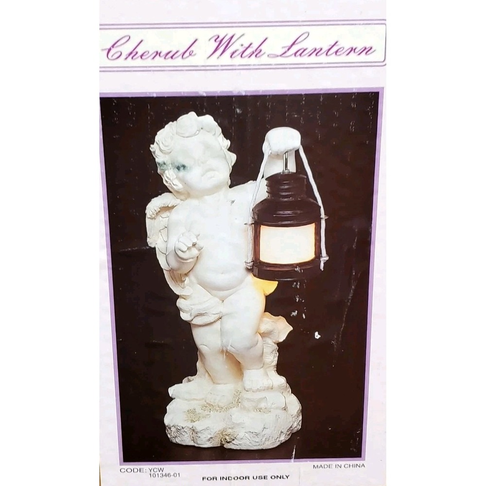 Cherub/Angel With Lantern Statue ● Religious  ● Indoor Use Only ● BEAUTIFUL‎